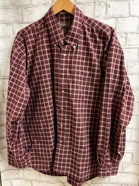 Arrow Men's Maroon Checkered Button-Down Shirt